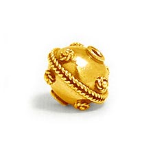 Bali Beads | Sterling Silver Vermeil-24k Gold Plated - Vermeil Round Beads, 24K Gold Vermeil on Sterling Silver B5081V 